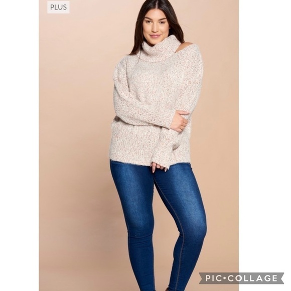 Ms. Diva Plus Multi-Color Tweedy Sweater - Picture 1 of 7
